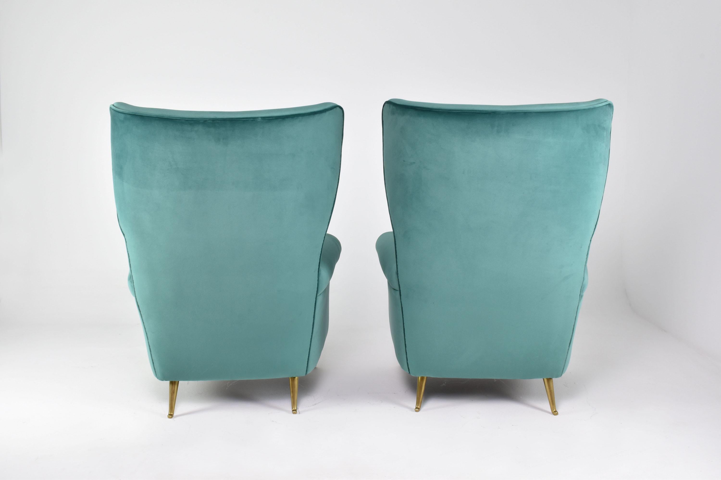 Italian Midcentury Armchairs by ISA Bergamo, Set of Two, 1950s For Sale 7
