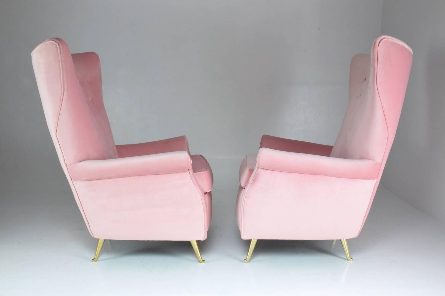 Mid-Century Modern  Italian Mid-Century Armchairs by ISA Bergamo, Set of Two, 1950s