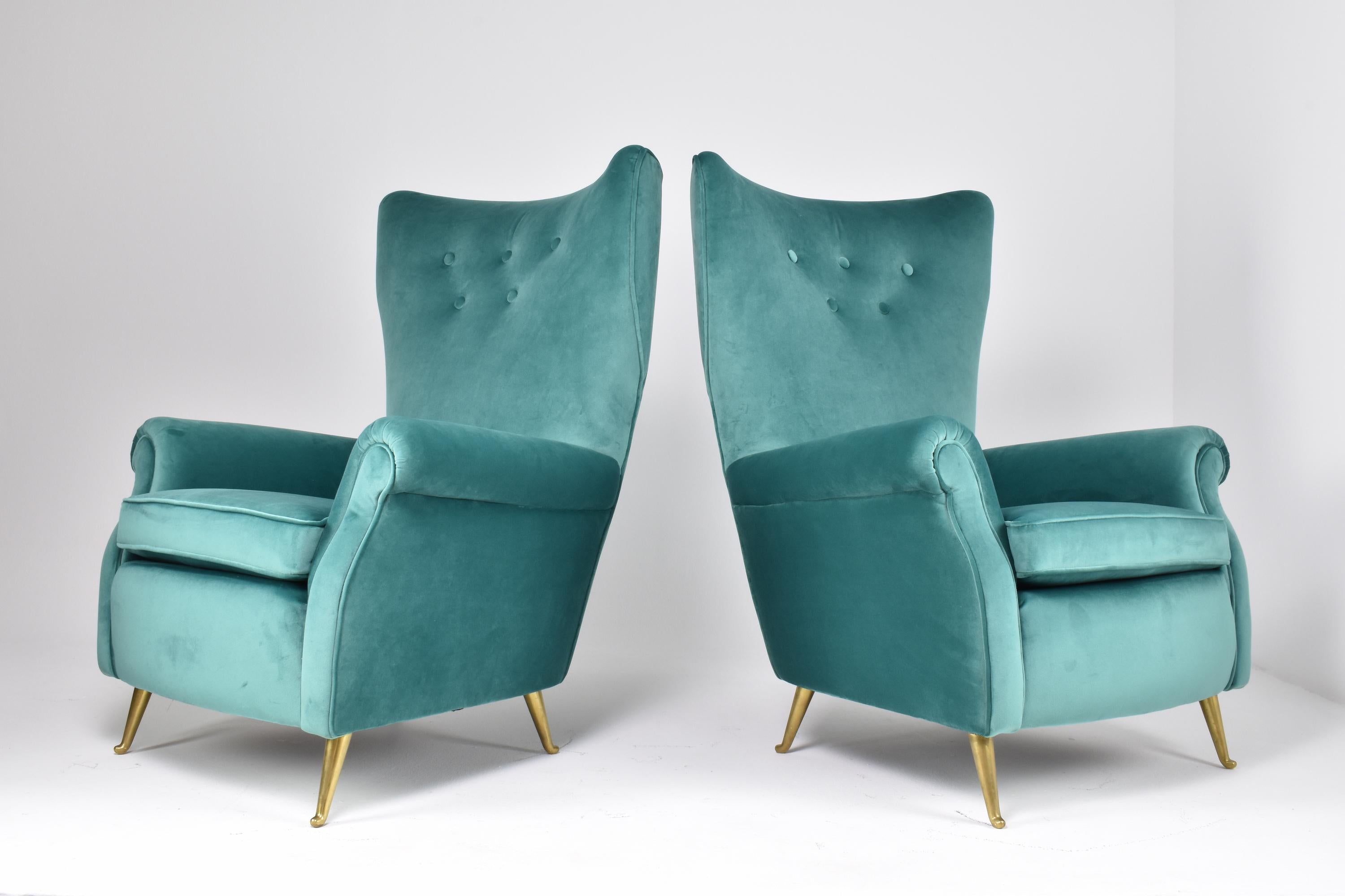Italian Midcentury Armchairs by ISA Bergamo, Set of Two, 1950s In Good Condition For Sale In Paris, FR