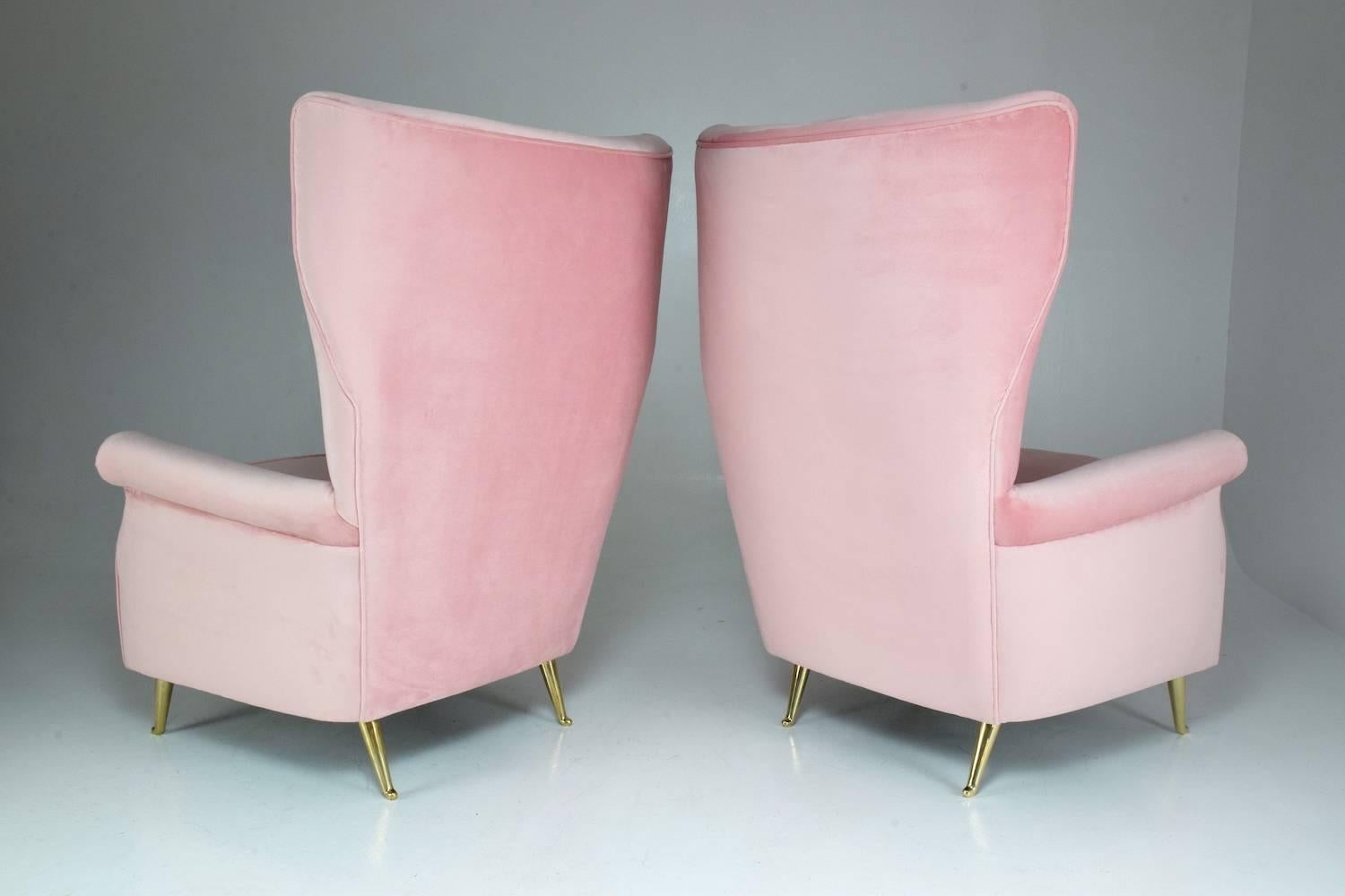  Italian Mid-Century Armchairs by ISA Bergamo, Set of Two, 1950s 1