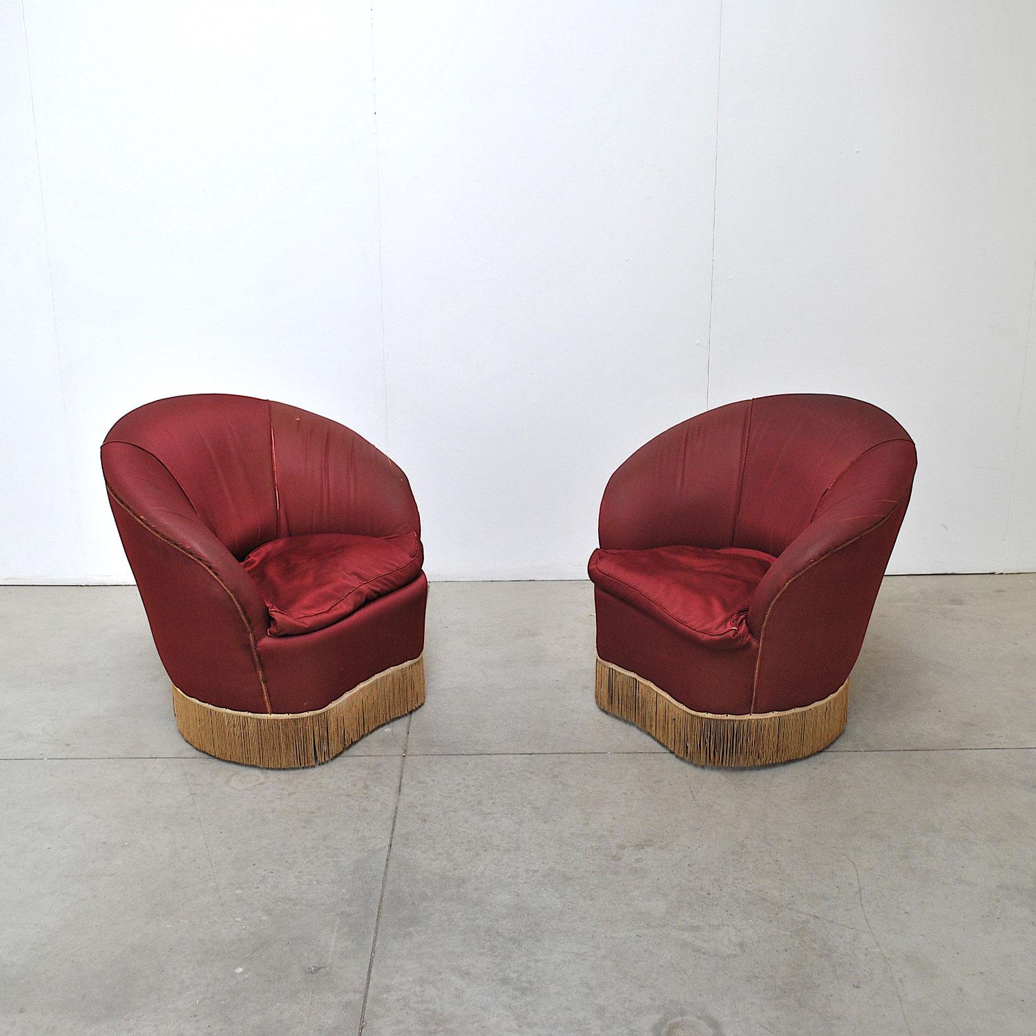 Walnut Italian Midcentury Armchairs in Gio Ponti for Casa e Giardino Style