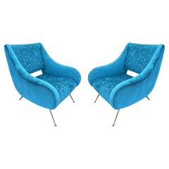 Vintage Italian Mid-Century Armchairs in the Style of Gio Ponti