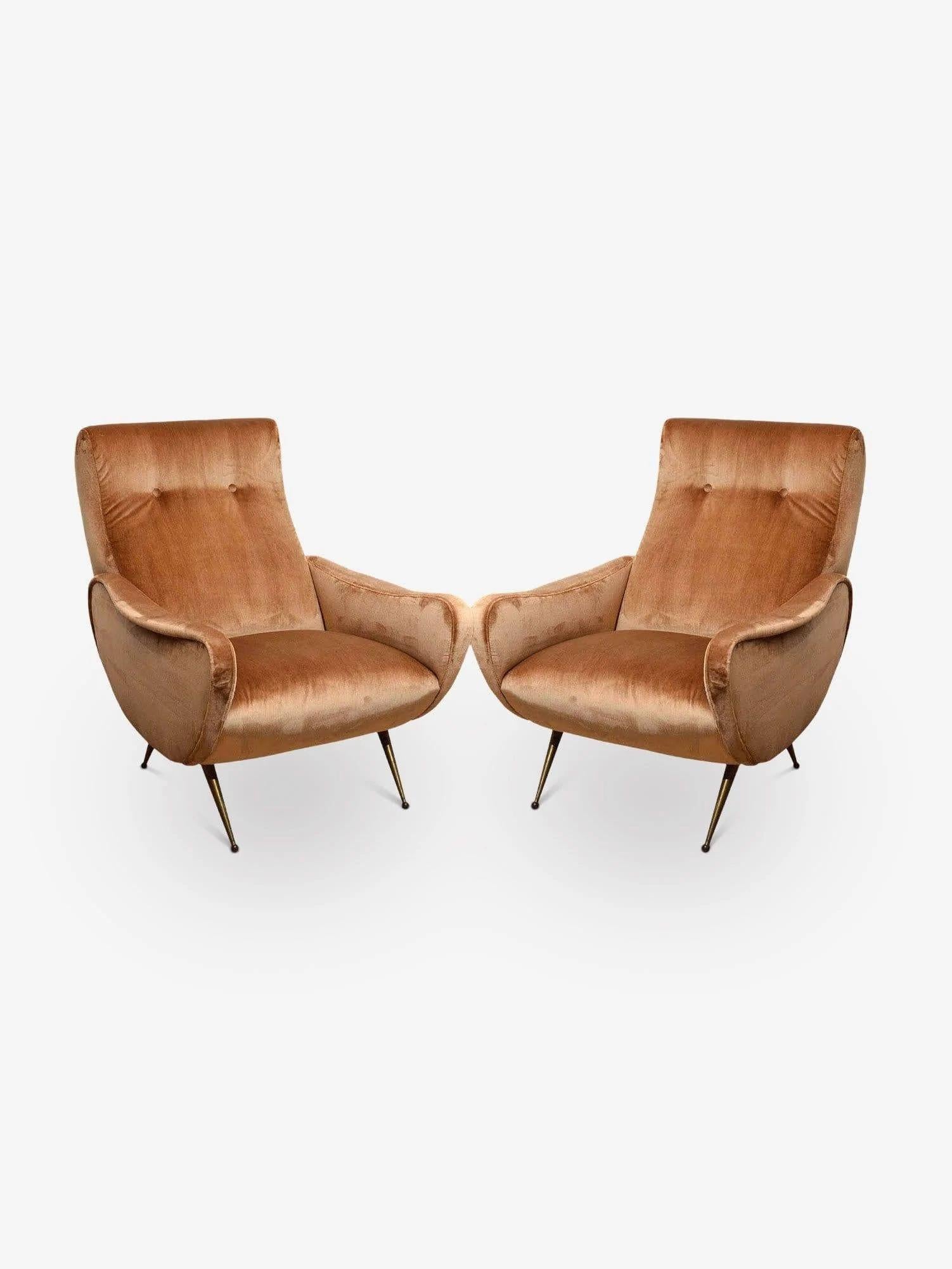 20th Century Italian Mid Century Armchairs in the Style of Marco Zanuso For Sale
