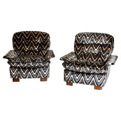 Fauteuils italiens du milieu du siècle Missoni Fabric