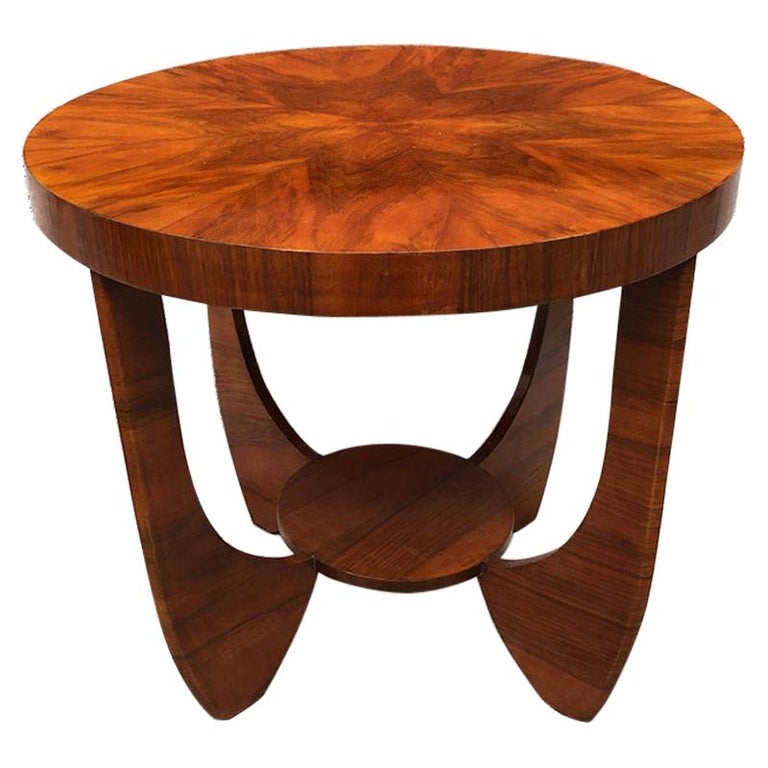 Italian Midcentury Art Deco Briar Table with Shaped Legs, 1940s at 1stDibs
