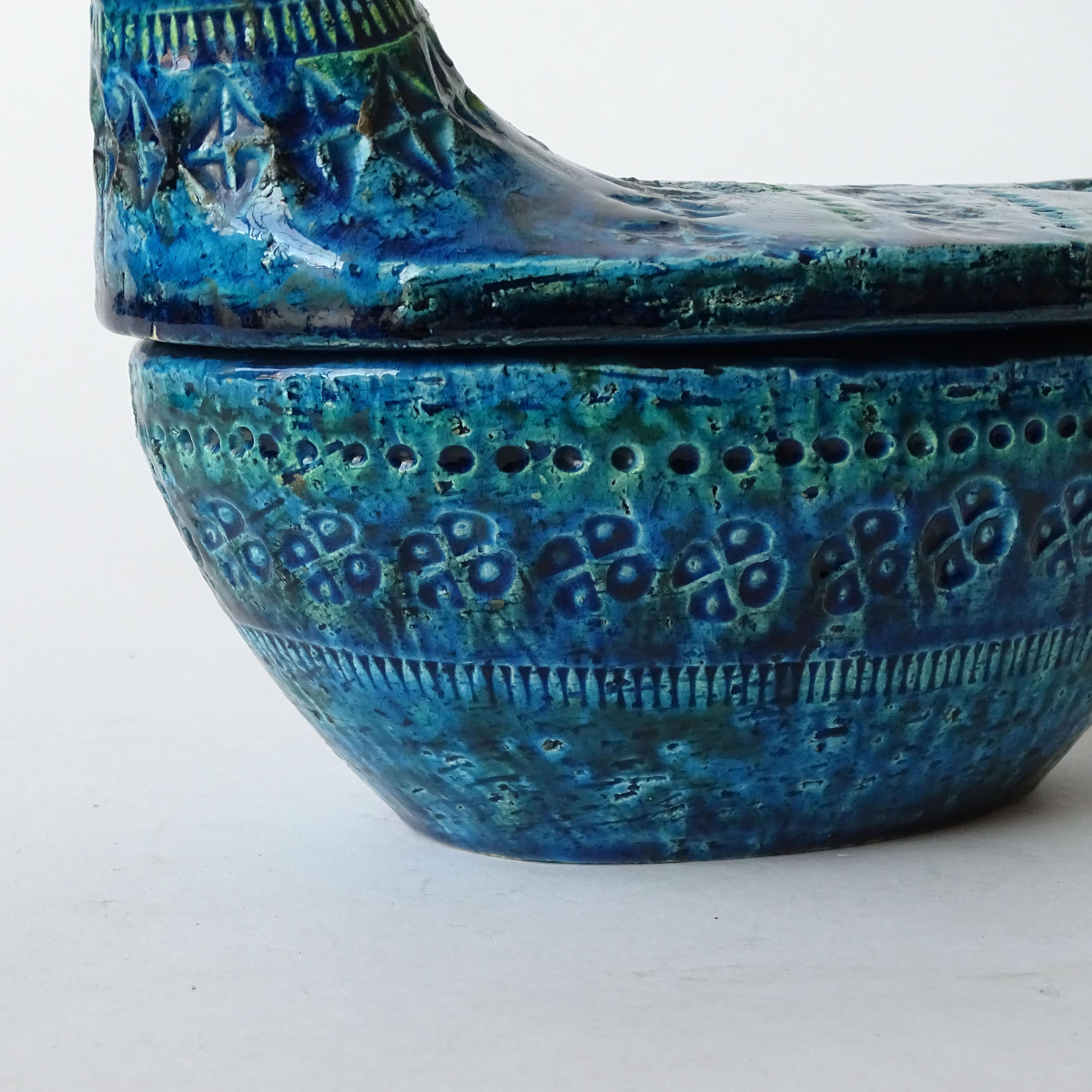 Mid-Century moderno Scatola scultura di uccelli in ceramica d'arte della metà del secolo scorso di Aldo Londi per Bitossi in vendita