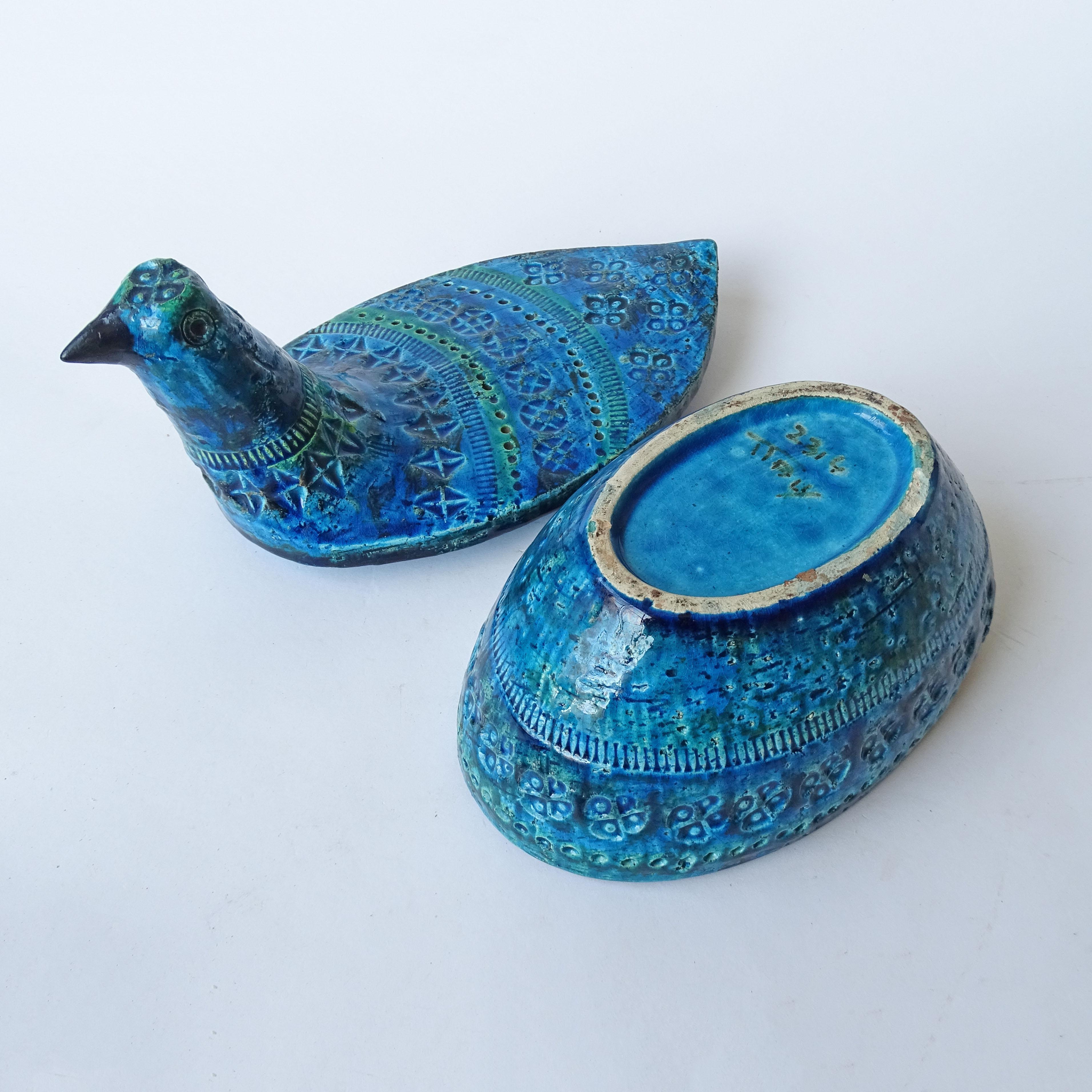 Scatola scultura di uccelli in ceramica d'arte della metà del secolo scorso di Aldo Londi per Bitossi in vendita 1