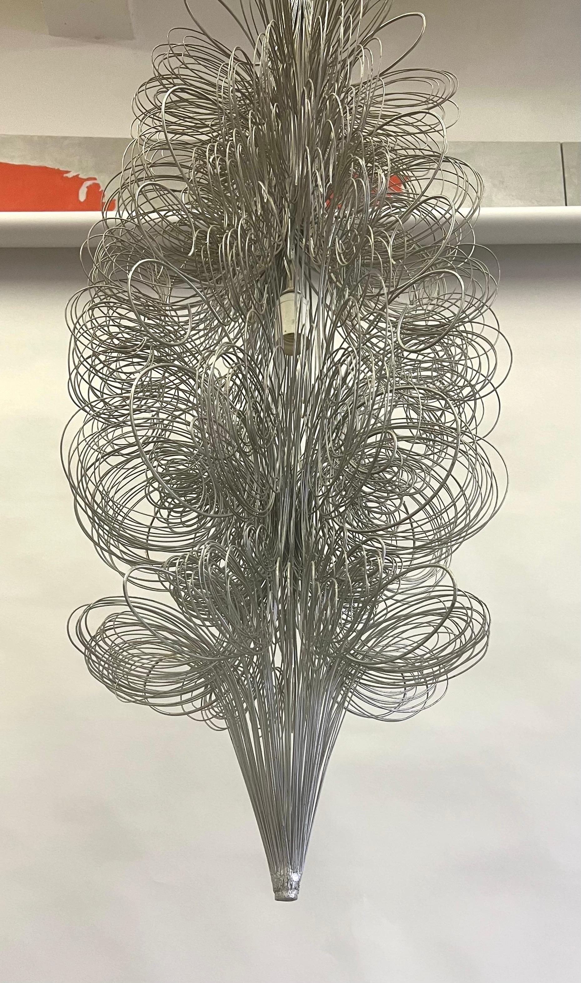 20th Century Italian Mid-Century 'Arte Povera' Artist Wire Sculpture Chandeliers, Kounellis.  For Sale