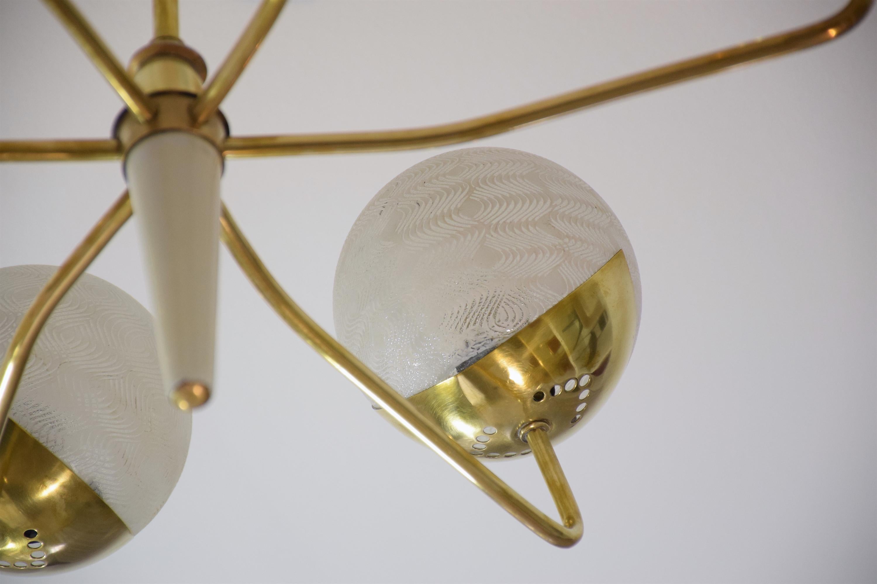 Italian Mid-Century Articulating Brass Spider Chandelier, 1950s 8