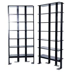 Italian Mid-Century Balck Wood Pair of Eta Beta Bookcases by Castiglioni, 1980s