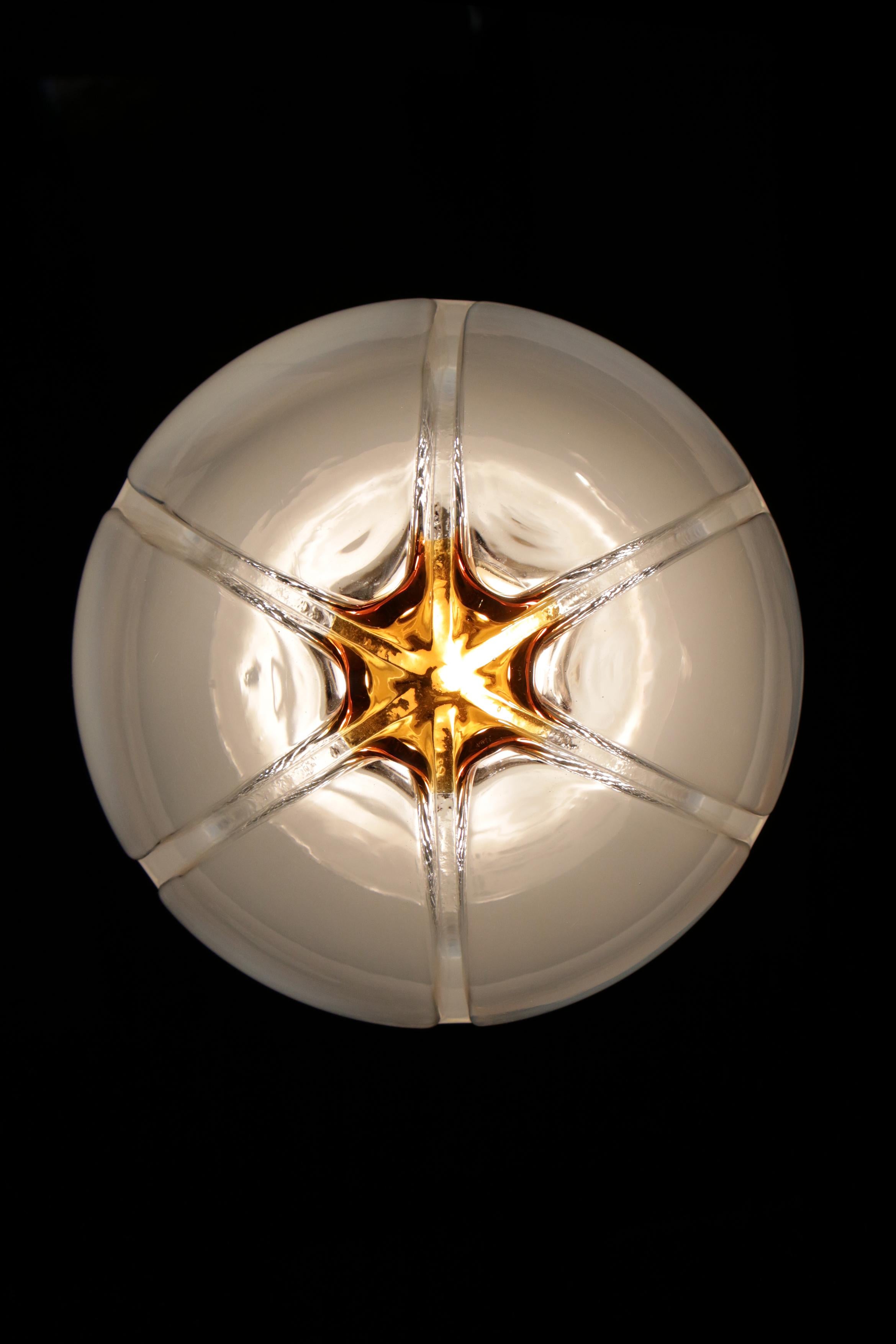 Italian Space Age Ball Pendant Lamp Attributed to Mazzega, 1970s For Sale 12