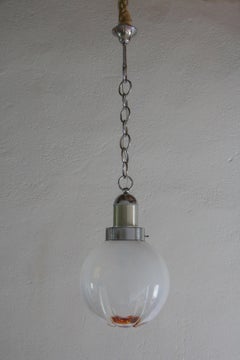 Italian Space Age Ball Pendant Lamp Attributed to Mazzega, 1970s
