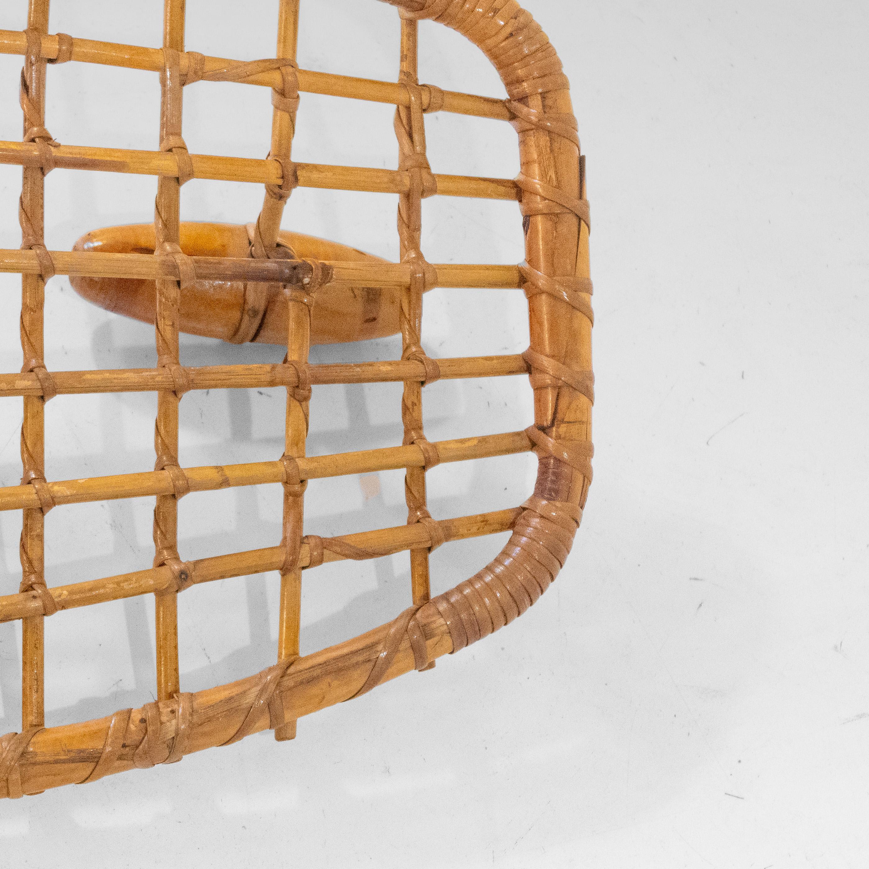 Appendiabiti italiano di metà secolo in bambù e rattan di Bonacina, anni '60 In condizioni buone in vendita a Ceglie Messapica, IT