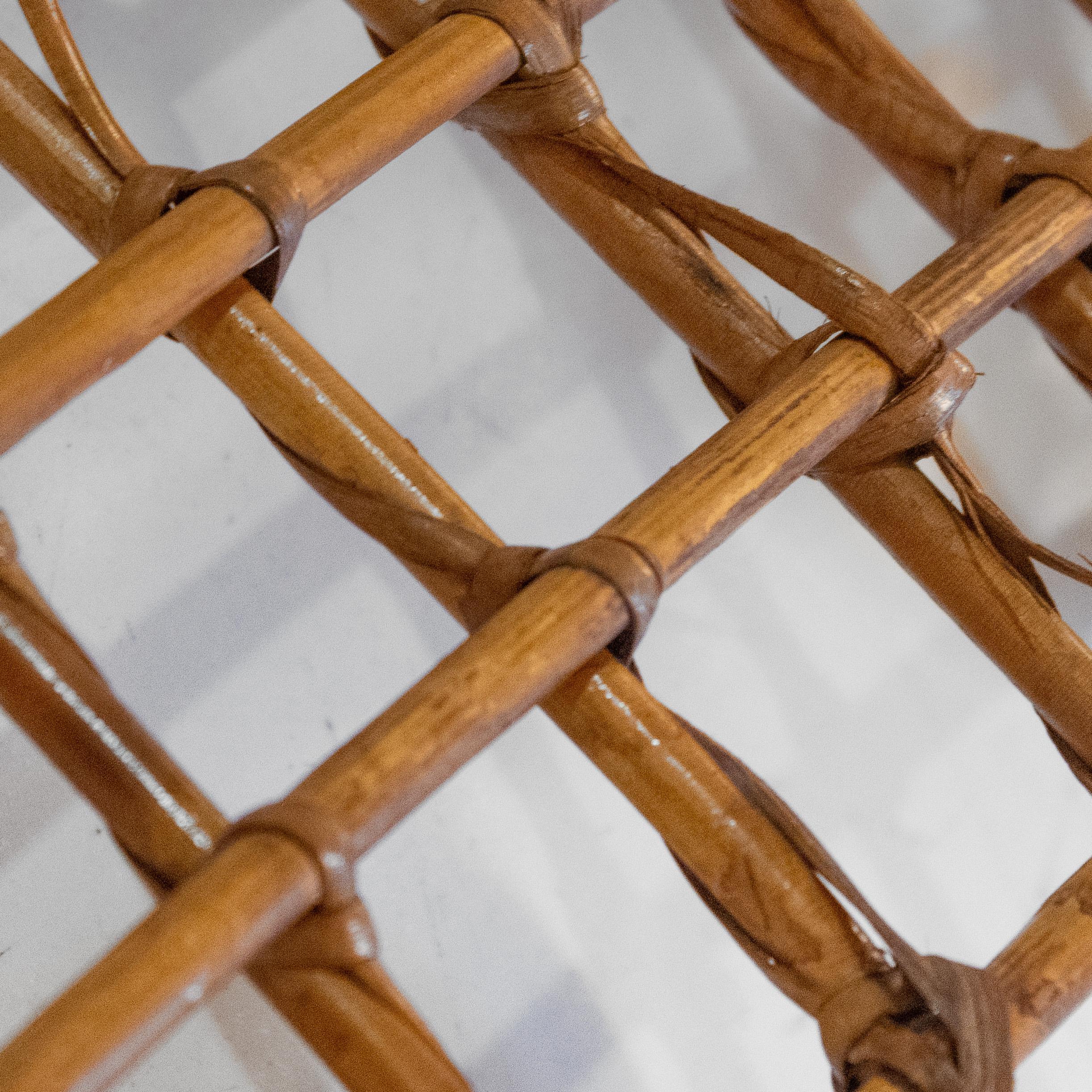 Appendiabiti italiano di metà secolo in bambù e rattan di Bonacina, anni '60 in vendita 1