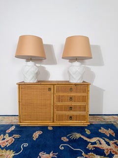 Italian Mid-Century Bamboo, Rattan and Cane Cabinet with Drawers by Dal Vera, 70