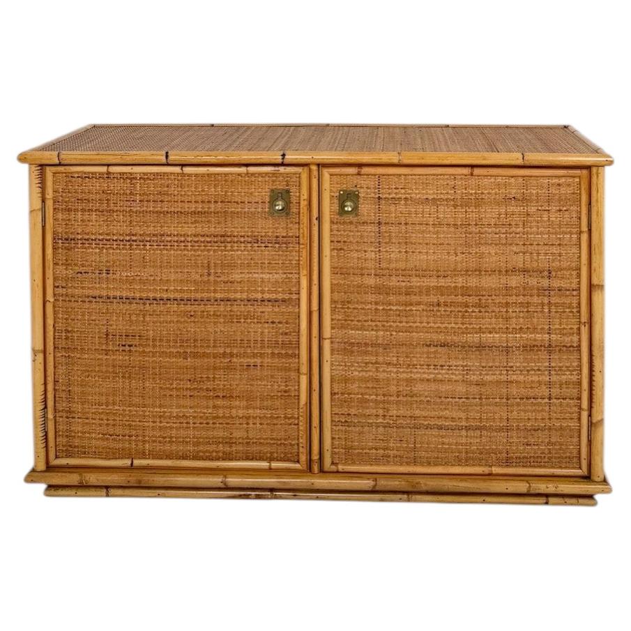 Italian Mid-Century Bamboo, Rattan and Cane Sideboard by Dal Vera, Italy, 1970s