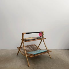 Italienisch Mid Century Bambus & Rattan Magazin Tisch
