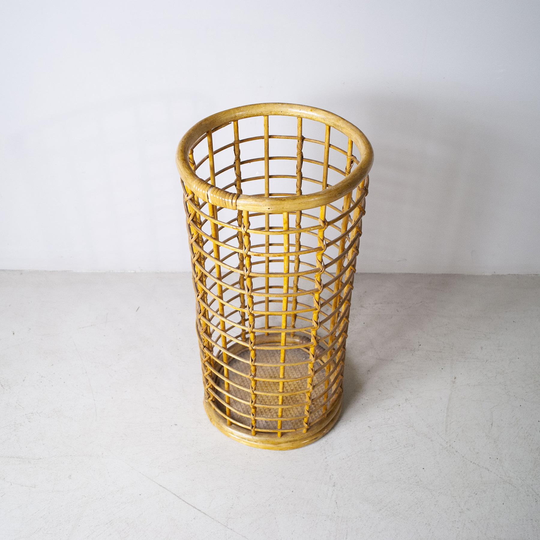 Italian Mid Century Bamboo Umbrella Stand from the Sixties In Good Condition For Sale In bari, IT