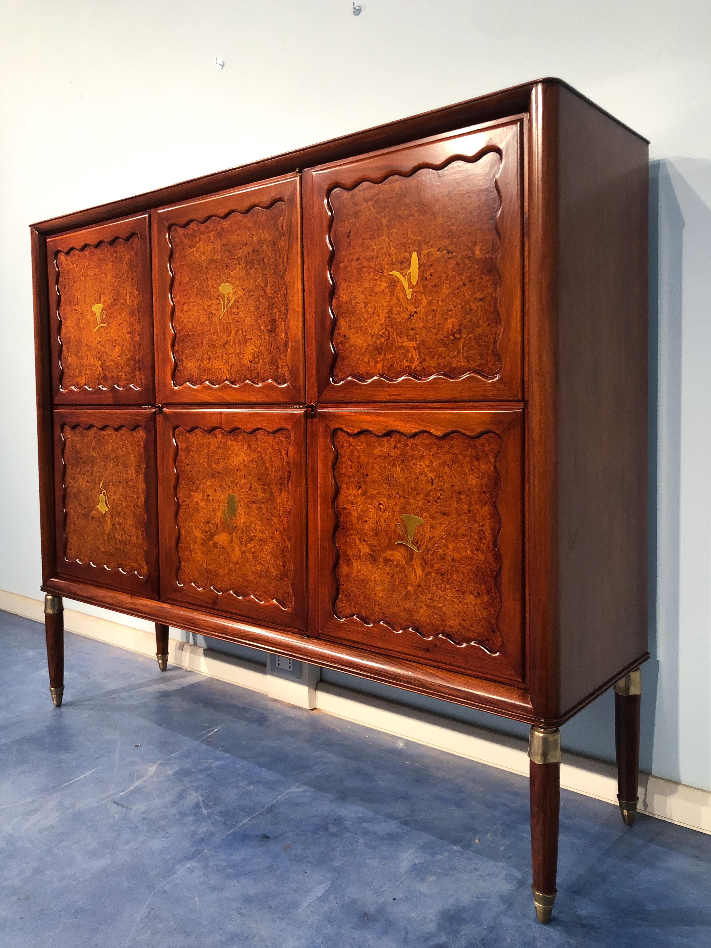 Italian Mid-Century Bar Cabinet or High Sideboard by Paolo Buffa In Good Condition In Traversetolo, IT