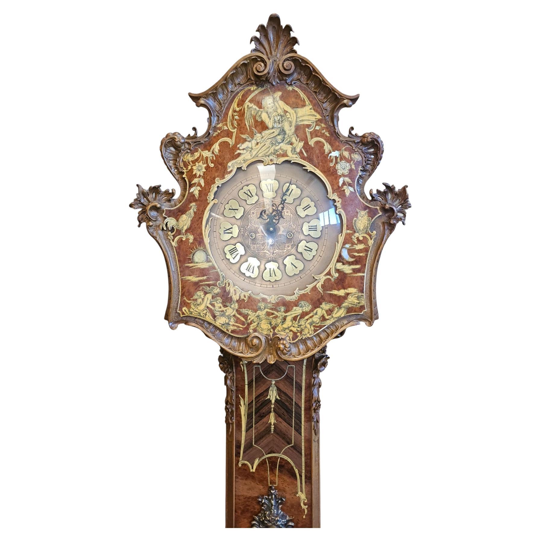 Rococo Italian Mid-Century Base Clock with Allegory of Time by Cornelio Ferrandi, 1964 For Sale