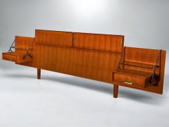 Italian Mid-Century Bed Headboard with Nightstands by Silvio Cavatorta, 1950s