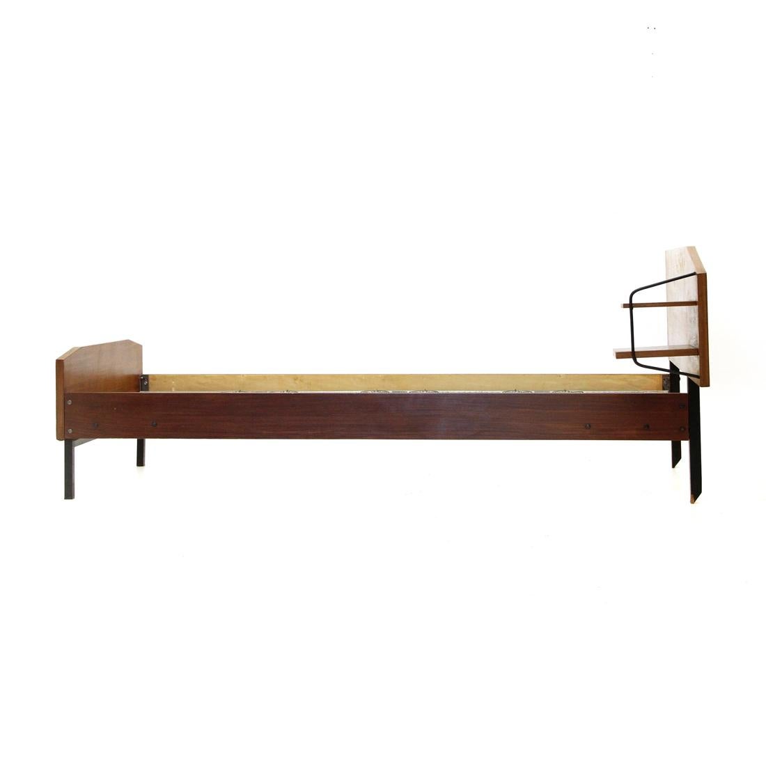 Mid-Century Modern Italian Midcentury Bed with Shelves, 1950s