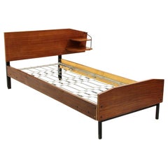 Italian Midcentury Bed with Shelves, 1950s
