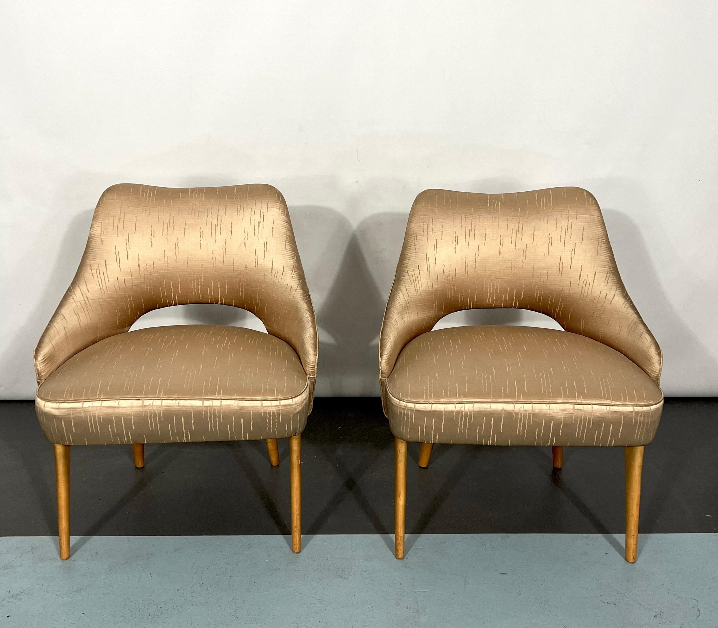 Italian Mid-Century Bedroom Chairs from 50s, Set of Two For Sale 4