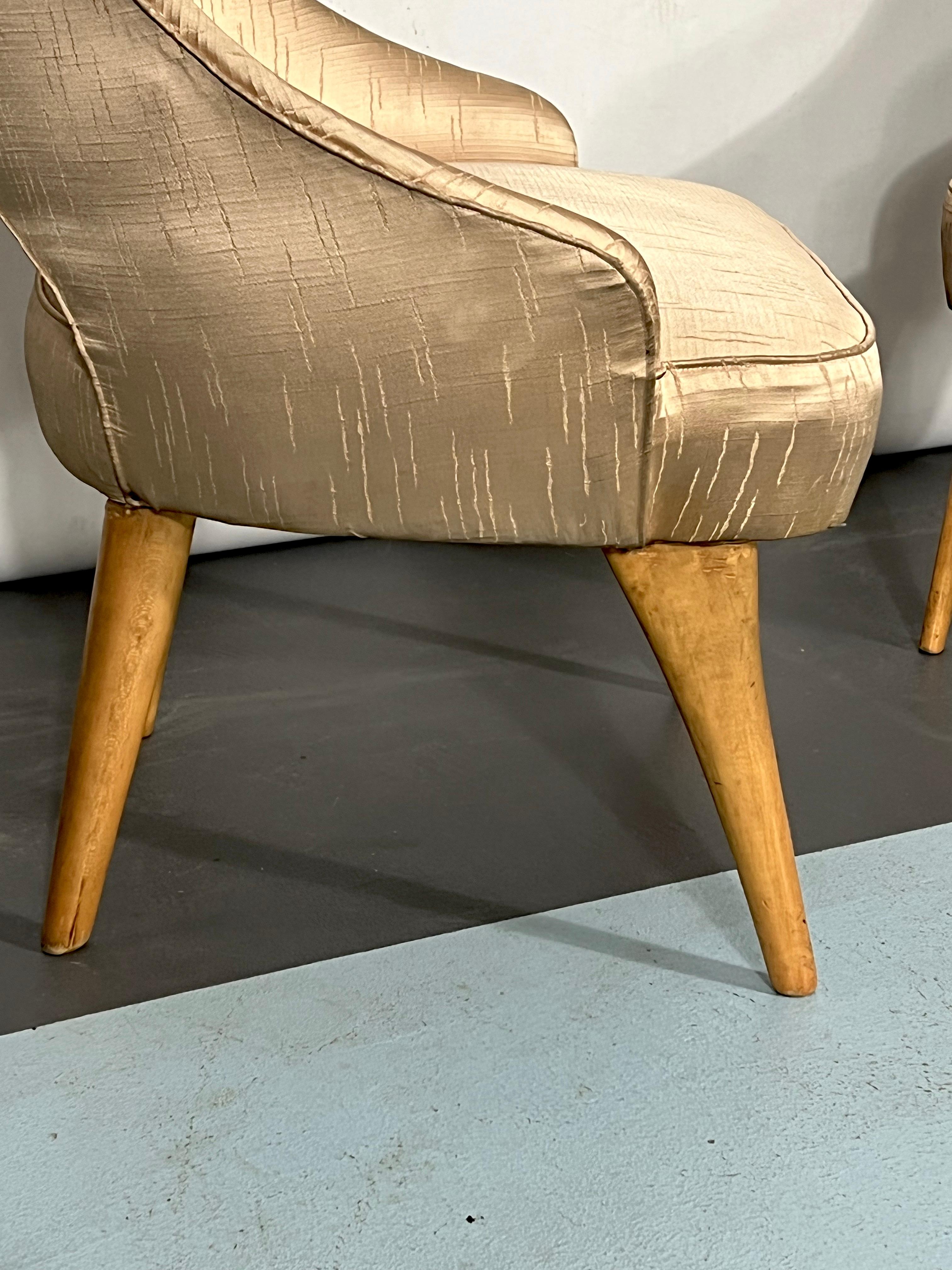 Chaises de chambre italiennes du milieu du siècle dernier des années 50, ensemble de deux en vente 6