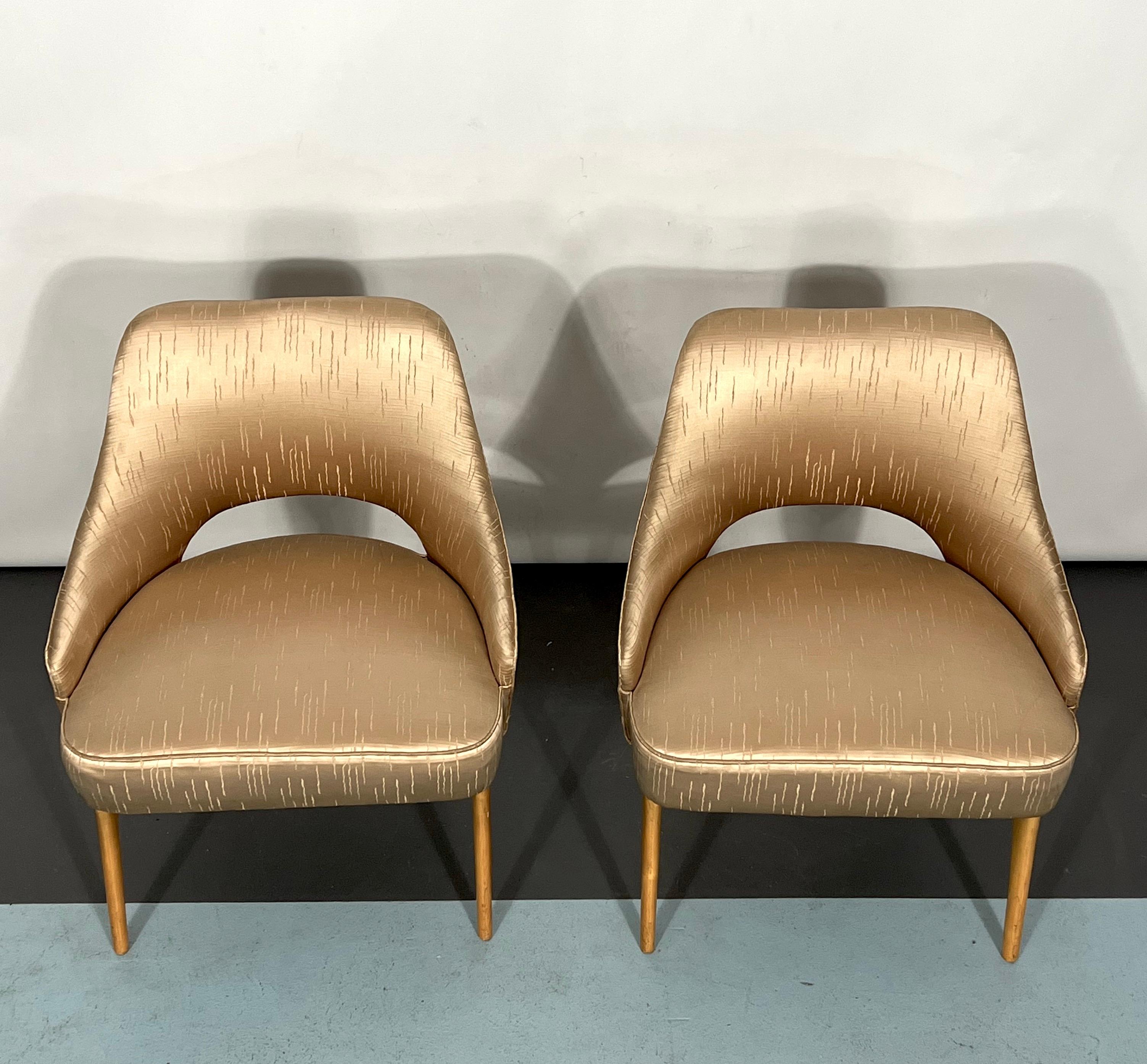 Chaises de chambre italiennes du milieu du siècle dernier des années 50, ensemble de deux en vente 3