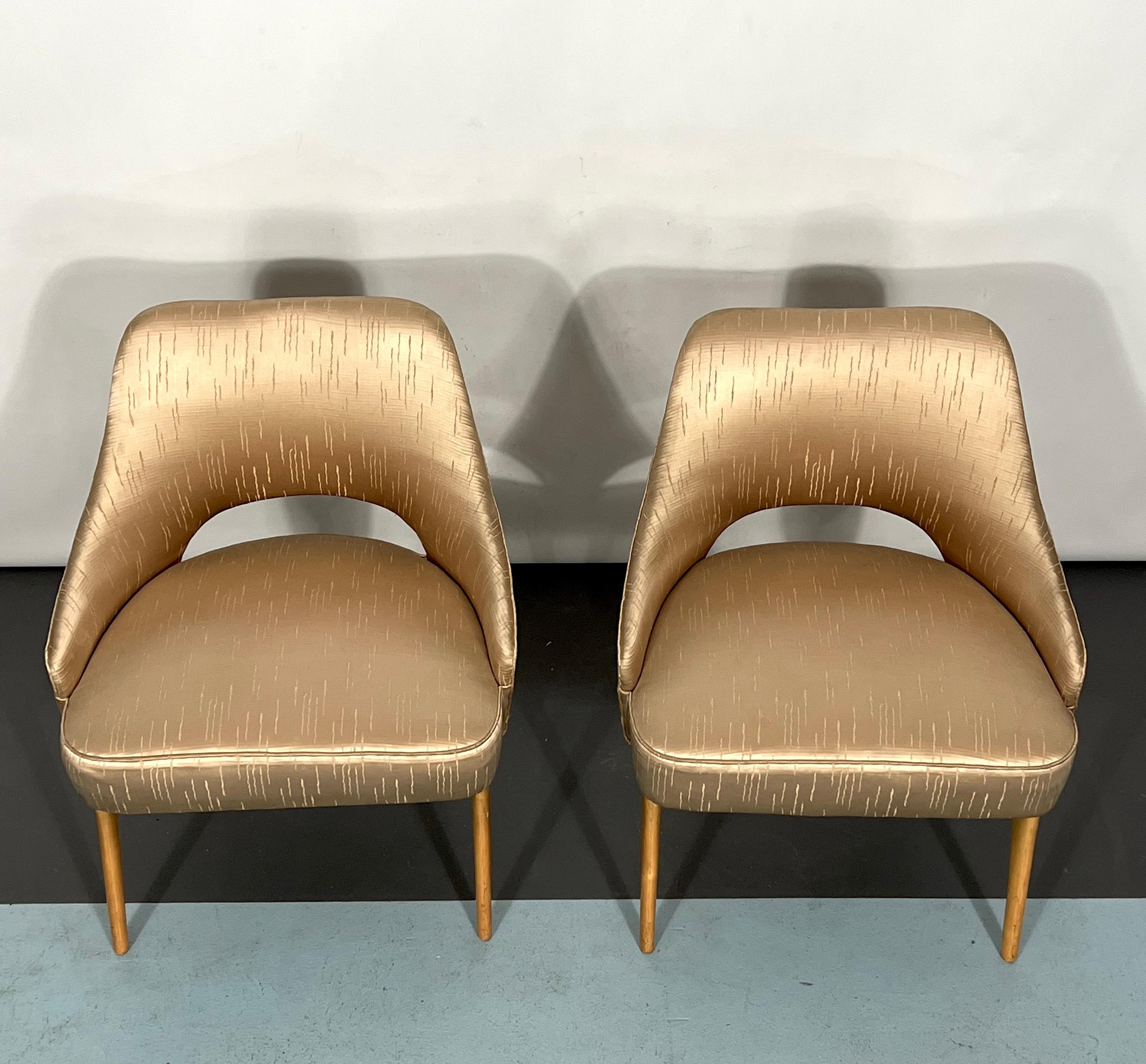 Italian Mid-Century Bedroom Chairs from 50s, Set of Two For Sale 3