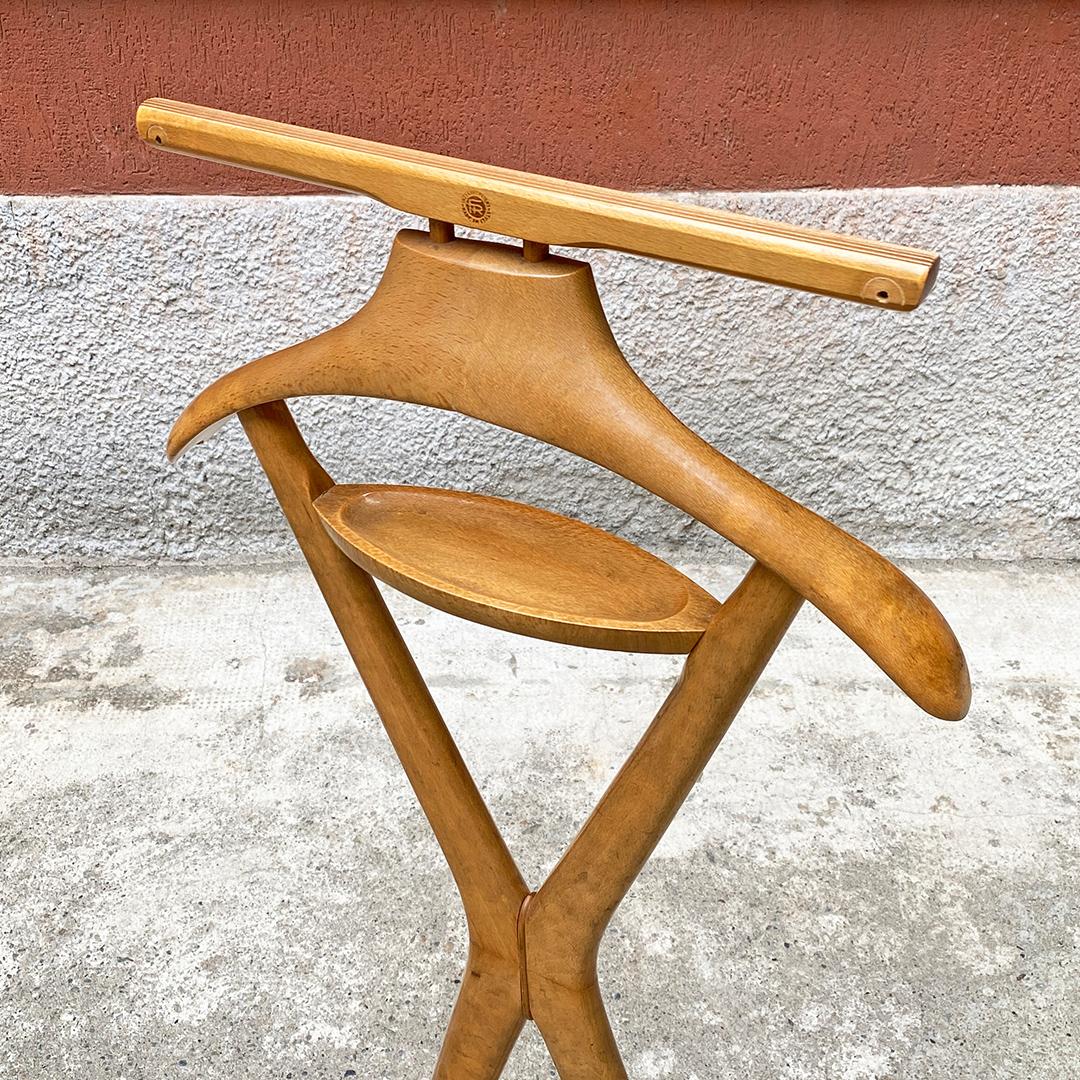 Italian Mid-Century Beech and Brass Valet Stand Ico Parisi style Reguitti's 1950 In Good Condition In MIlano, IT