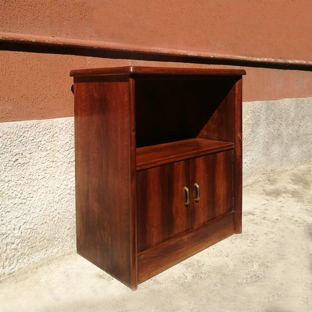 Mid-Century Modern Italian Midcentury Beech and Mahogany Cabinet with Doors, 1940s