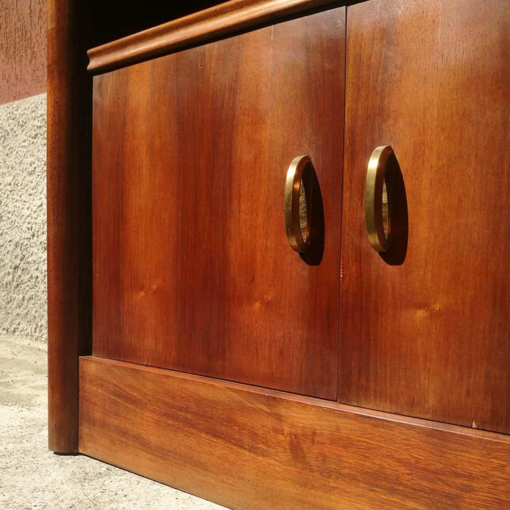 Mid-20th Century Italian Midcentury Beech and Mahogany Cabinet with Doors, 1940s