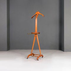Italian Mid Century Beech Brass Valet Clothes Stand by Reguitti Brothers 1950s