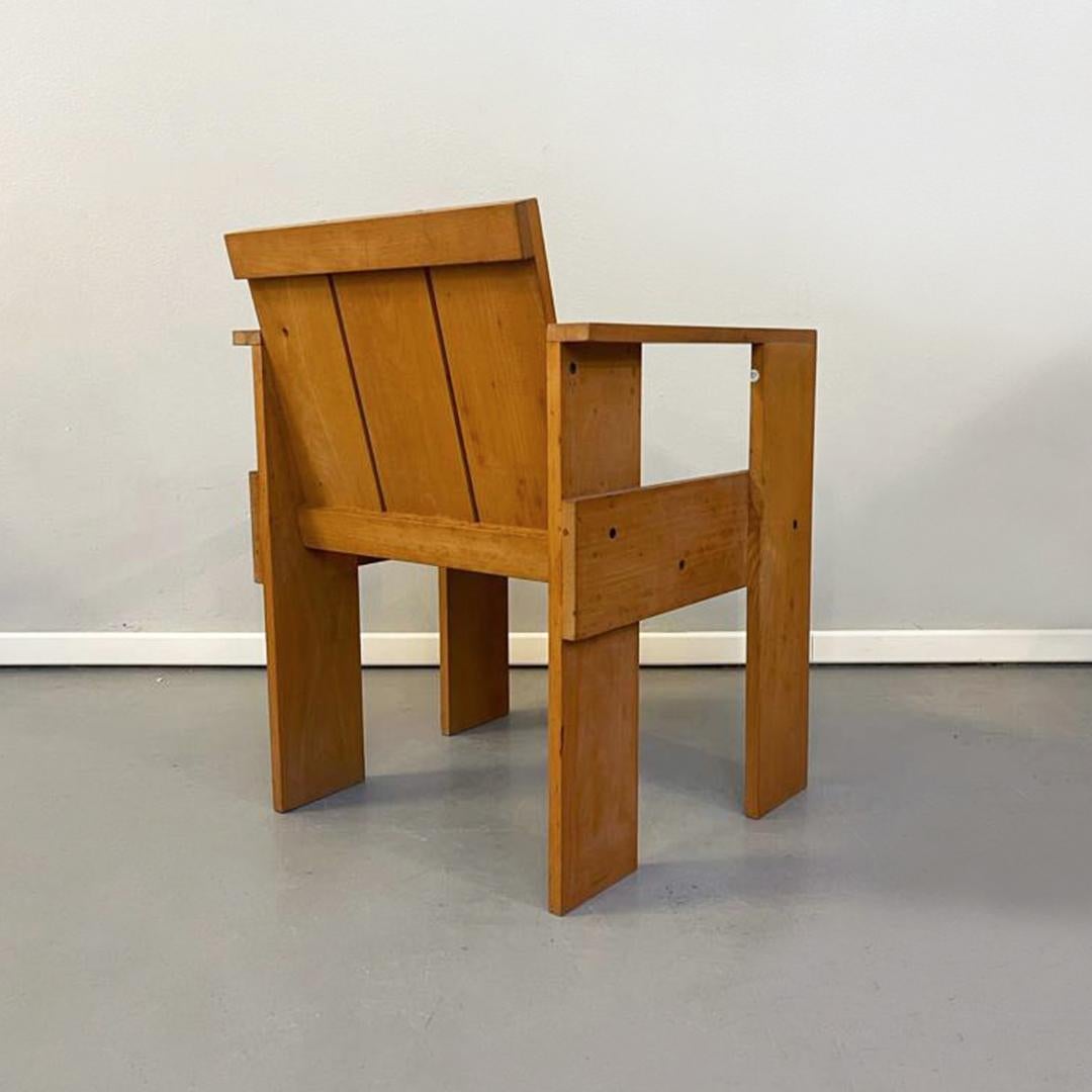 Mid-Century Modern Italian Mid-Century Beech Crate Chair by G. T. Rietveld for Cassina, 1934