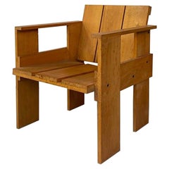 Italian Mid-Century Beech Crate Chair by G. T. Rietveld for Cassina, 1934