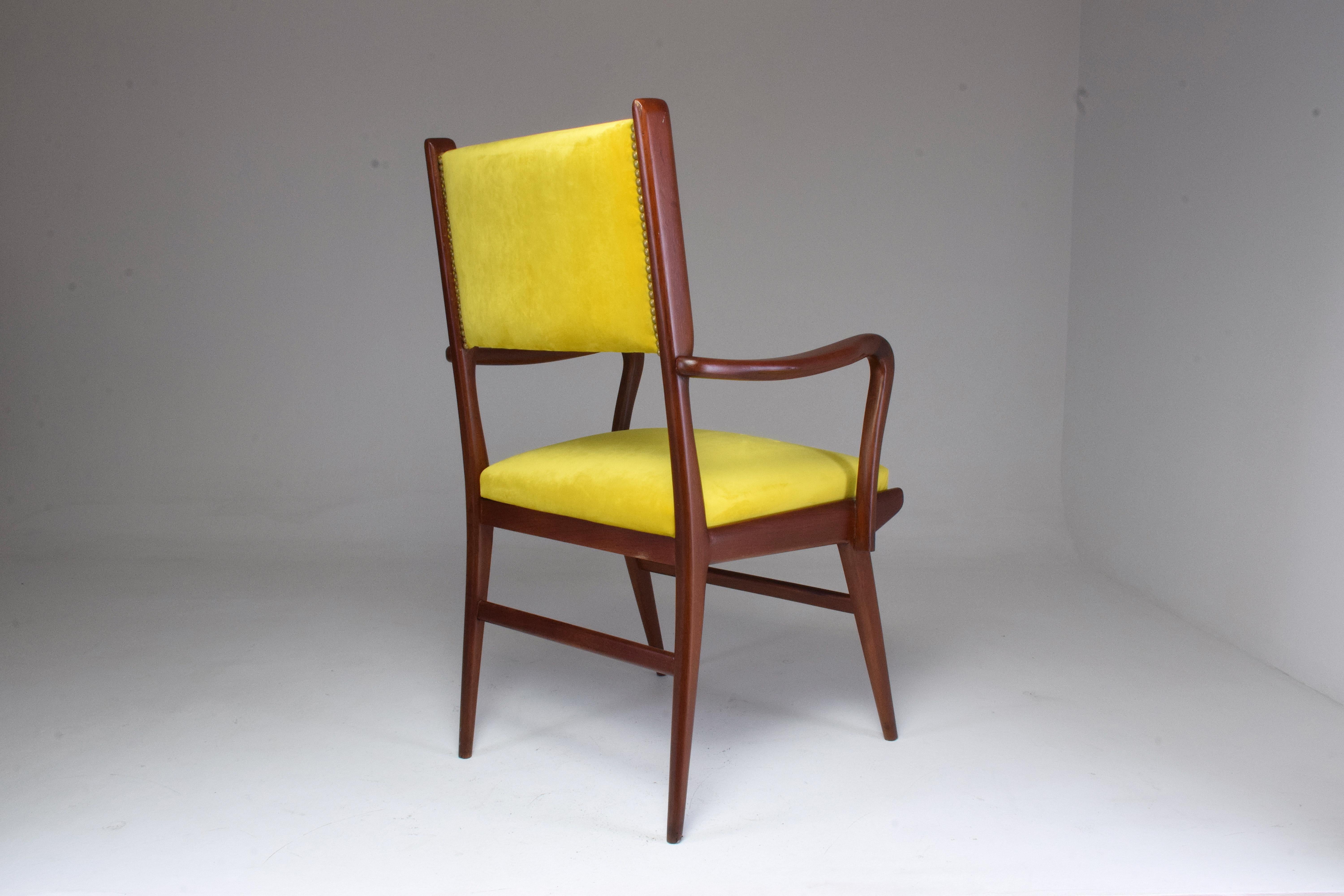 20th Century Italian Midcentury Beechwood Armchair, 1950s For Sale