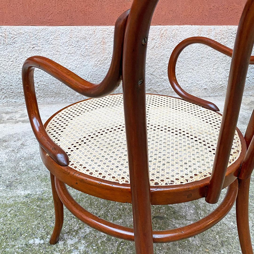Italian Mid Century Big Beech and Vienna Straw Thonet Style Chairs, 1950s For Sale 6