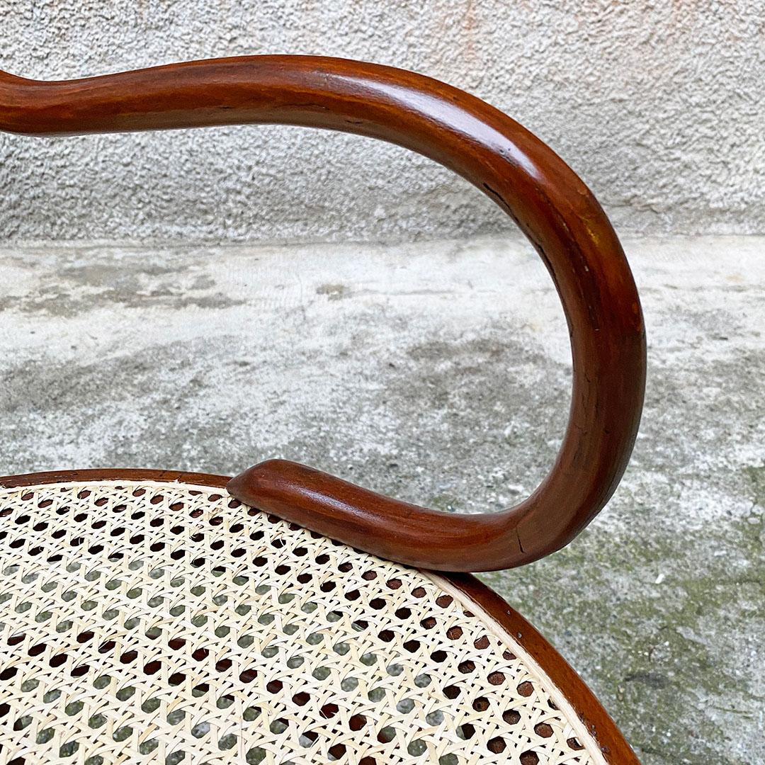 Italian Mid Century Big Beech and Vienna Straw Thonet Style Chairs, 1950s For Sale 8