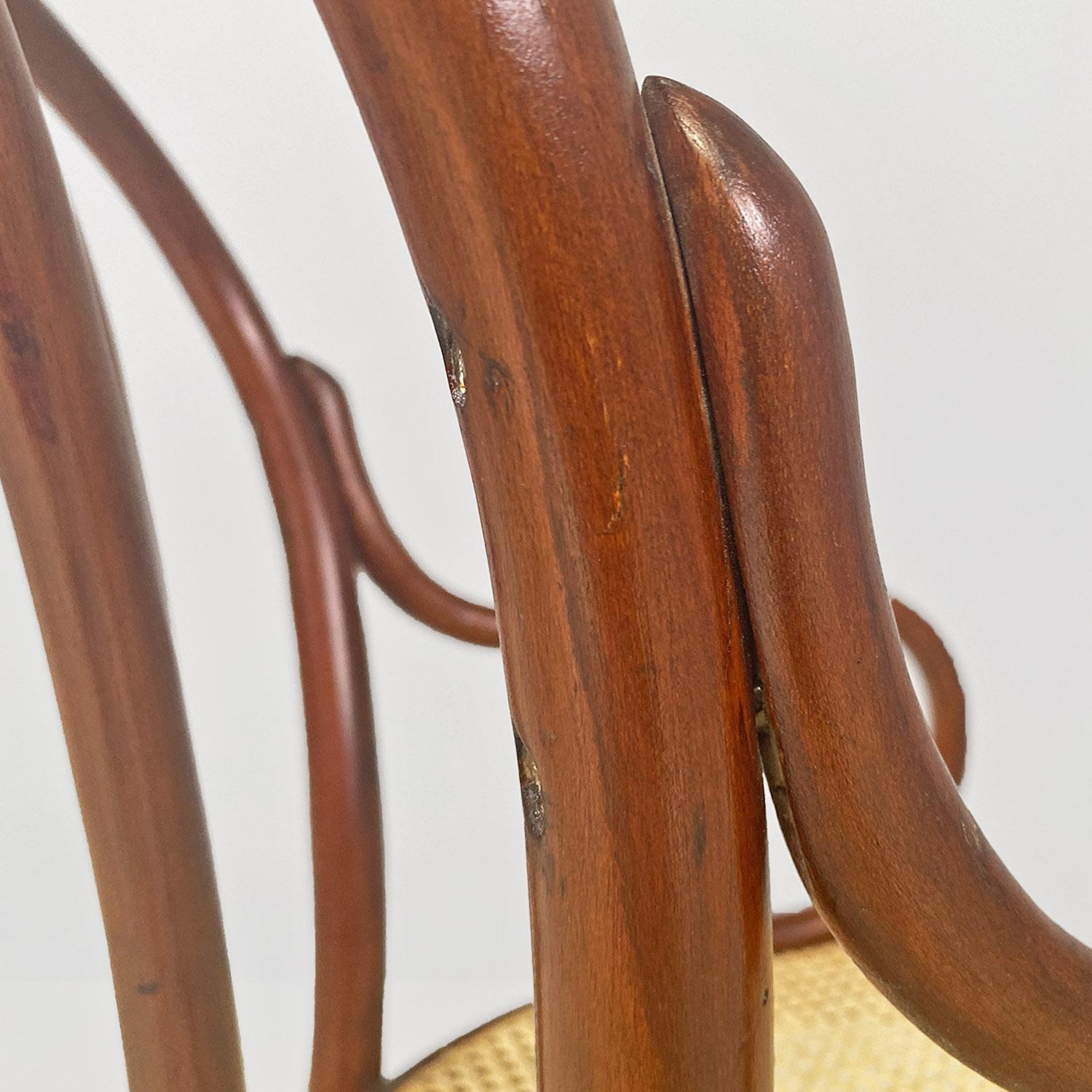 Mid-Century Modern Italian mid-century big beech wood and Vienna straw Thonet chairs, 1950s For Sale