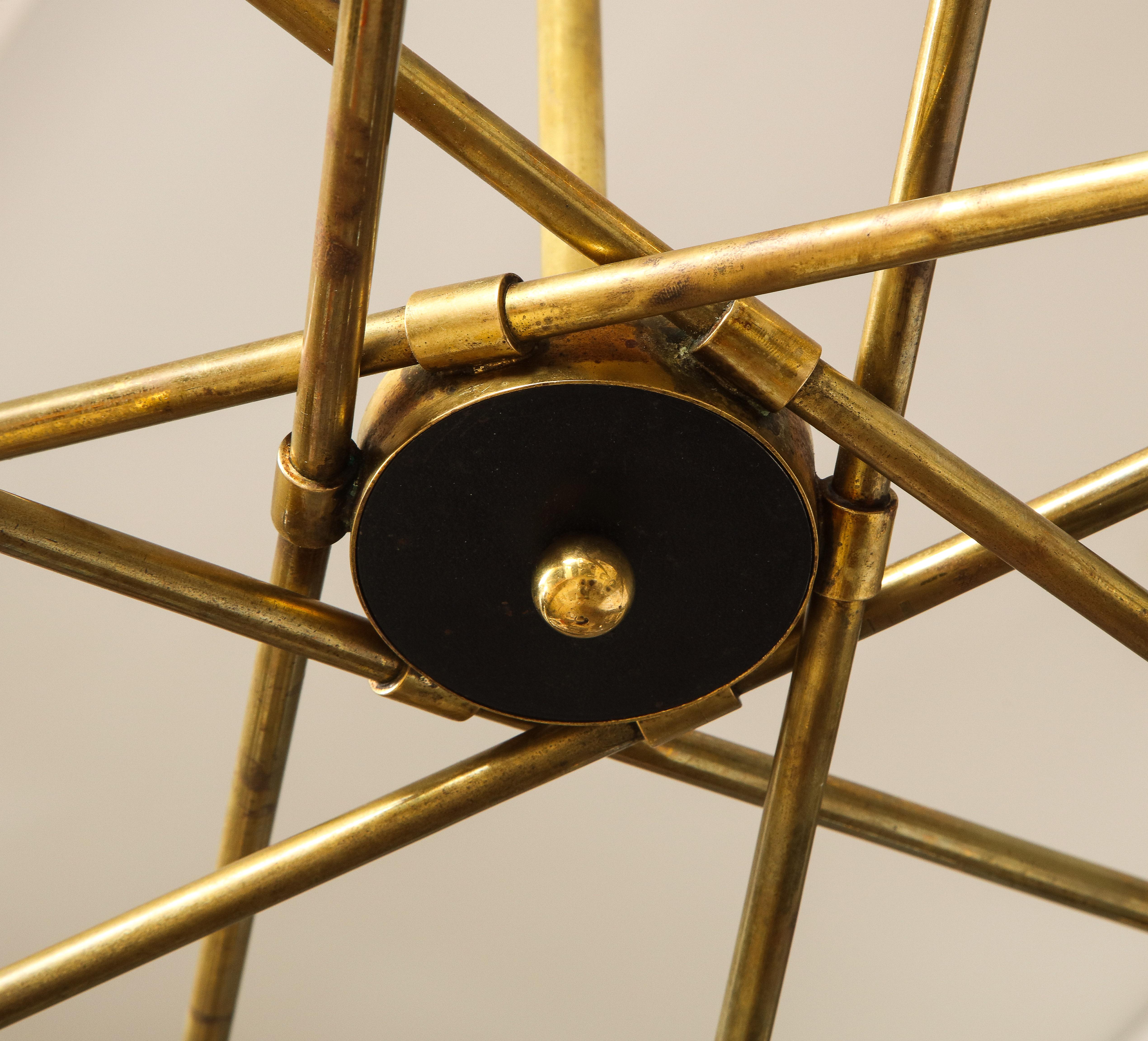 Italian Mid-Century Black and Brass Sputnik Chandelier 4