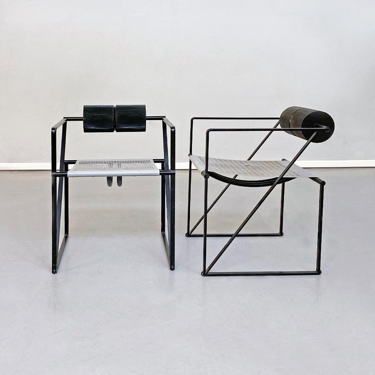 Mid-Century Modern Italian Mid-Century Black Metal Chairs 