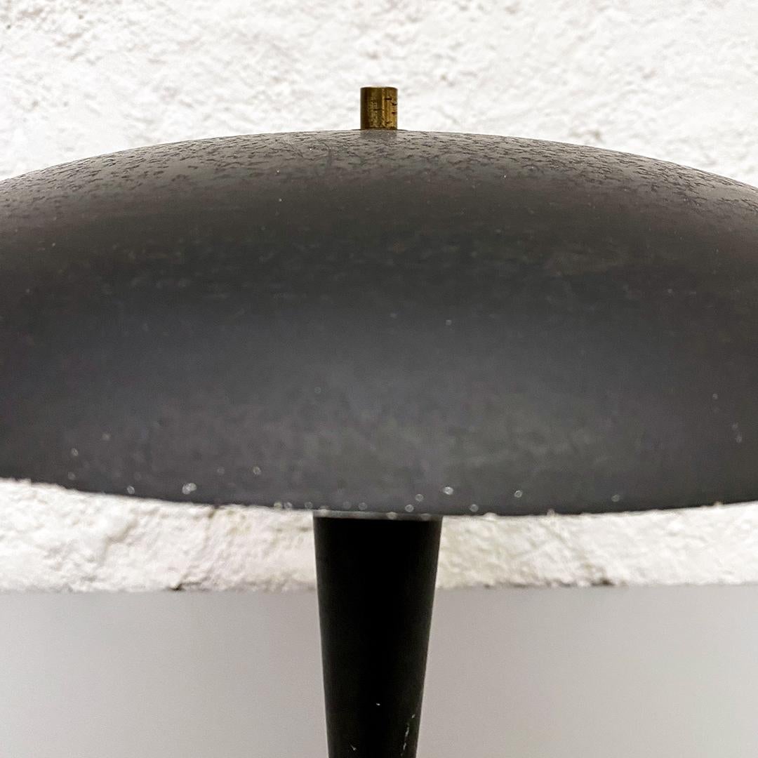 Italian Midcentury Black Metal Table Lamp with Tiltable Lampshade, 1930s 1