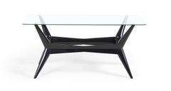 Italian Mid-Century Black Painted Coffee Table
