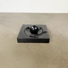 Italian Mid-Century Black Plastic Spiros Ashtray Peduzzi Riva for Artemide, 1960s