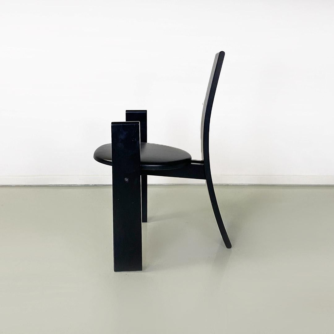 Mid-20th Century Italian Midcentury Black Wood Golem Chairs, Vico Magistretti, Carlo Poggi, 1968 For Sale