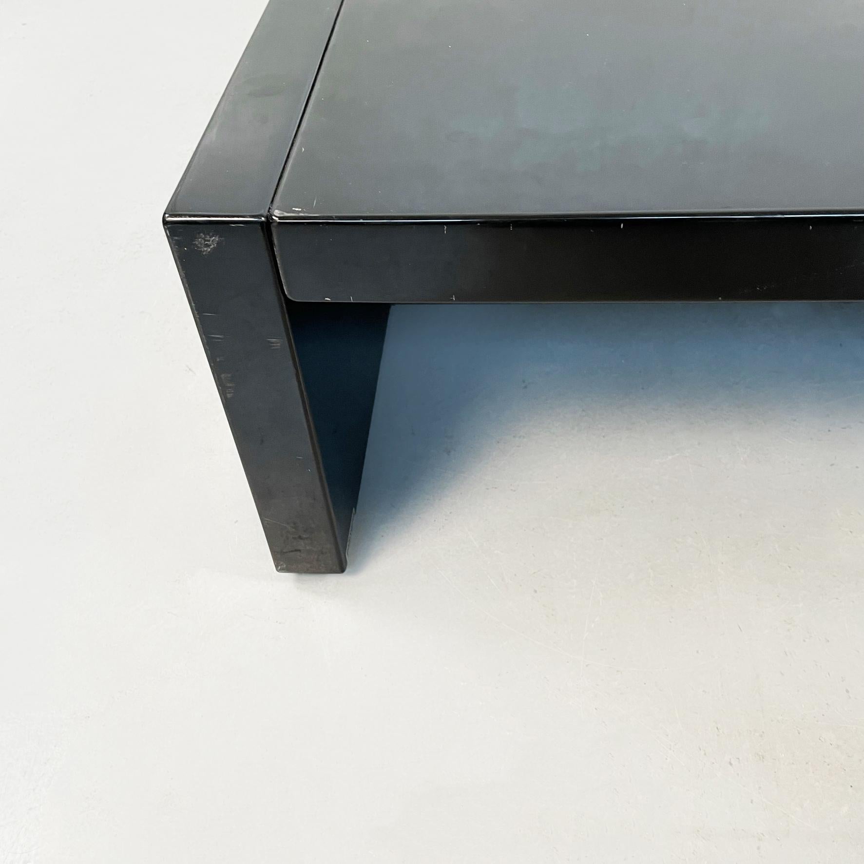 Mid-20th Century Italian Mid-Century Black Woood Saratoga Coffee Table Vignelli Poltronova, 1960s For Sale