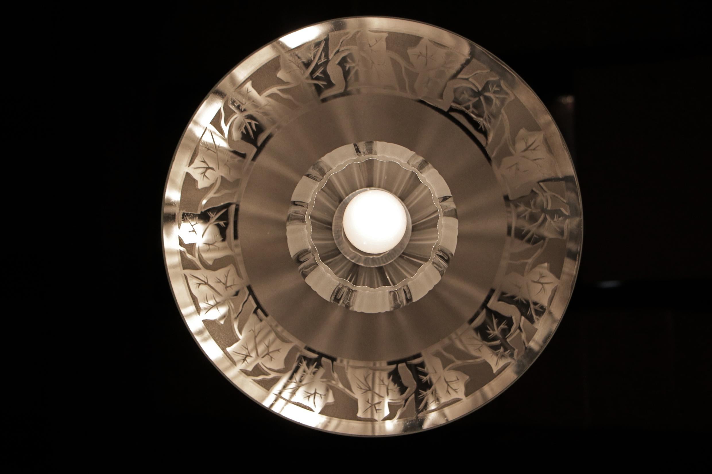Italian Mid-Century Blown Glass Pendant Lamp Attributed to Stilnovo, 1950s For Sale 4