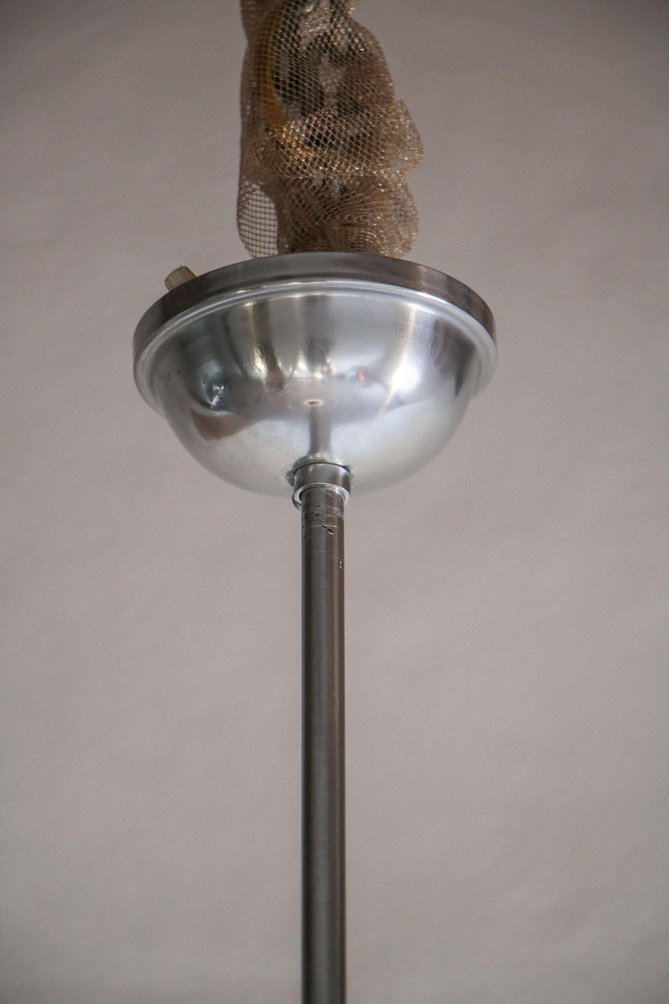 Italian Mid-Century Blown Glass Pendant Lamp Attributed to Stilnovo, 1950s For Sale 3